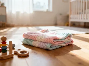 Zbliżenie na nowoczesną, oddychającą tkaninę szortów menstruacyjnych w jasnym, minimalistycznym wnętrzu łazienki.