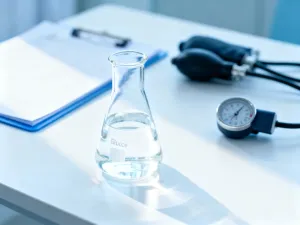 Opakowanie tabletek antykoncepcyjnych na marmurowym blacie w jasnym, nowoczesnym wnętrzu.