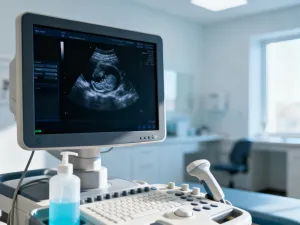 Przytulny kącik w pokoju dziecięcym z delikatnym oświetleniem i kocykiem, tworzący atmosferę spokoju podczas karmienia.