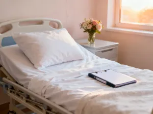 Wizualizacja cząsteczki wirusa HPV w sterylnym środowisku laboratoryjnym, obrazująca strukturę patogenu.