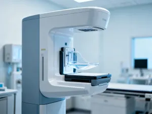 Profesjonalna ilustracja medyczna przedstawiająca ludzki mózg z widocznymi połączeniami nerwowymi w klinicznym otoczeniu.