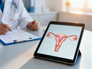 Uschnięty kwiat obok kwitnącej rośliny jako symbol przemian zachodzących w organizmie kobiety podczas menopauzy.