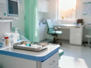 Różnorodne owoce, warzywa i suplementy diety na drewnianym stole, symbolizujące zdrowy styl życia i naturalną suplementację.