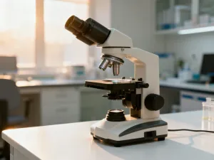 Anatomiczna ilustracja żeńskiego układu rozrodczego z uwzględnieniem budowy jajników w profesjonalnym stylu klinicznym.